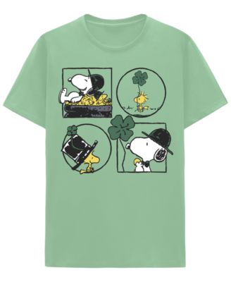 Men's Snoopy Peanuts Lucky St. Patrick's Strip Crewneck T-Shirt