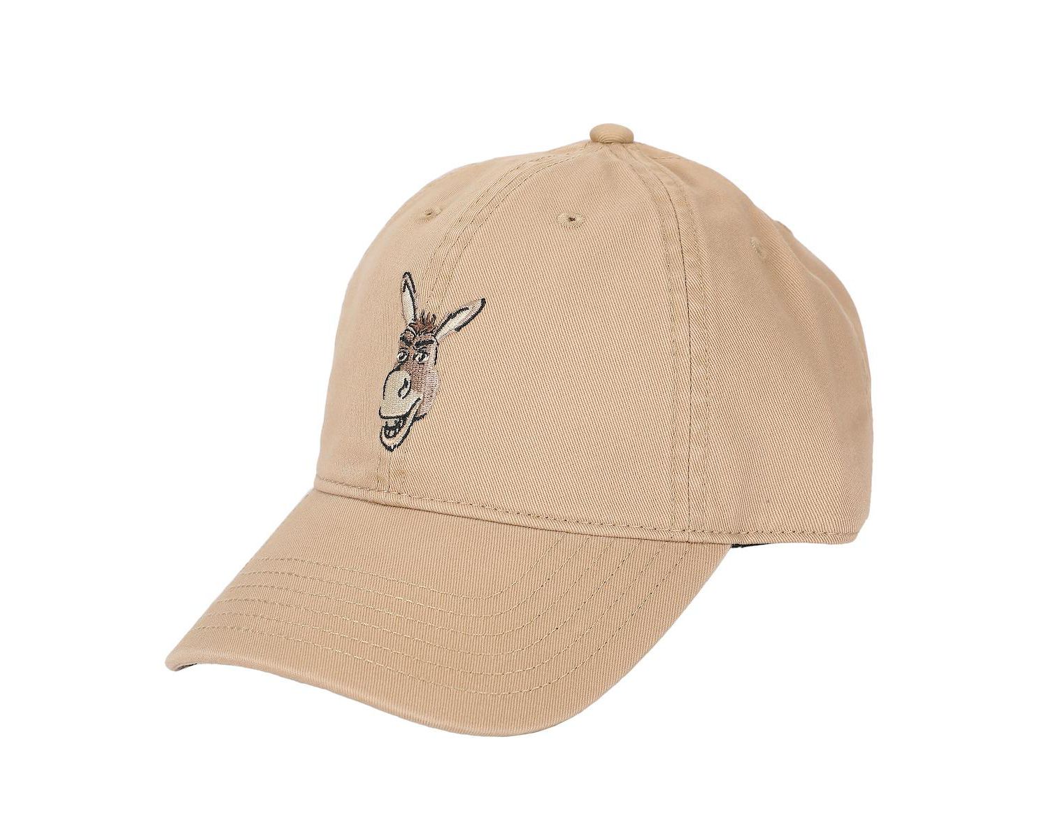 Men's Embroidered Donkey Face Tan Unstructured Baseball Cap