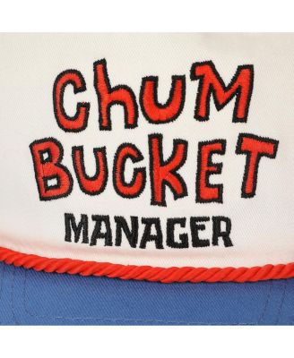 Men's Chum Bucket Manager White & Blue Retro Grandpa Snapback Hat