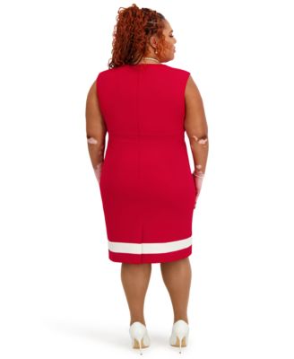 Seam Women's Crewneck Stripe Detail Sheath Dress