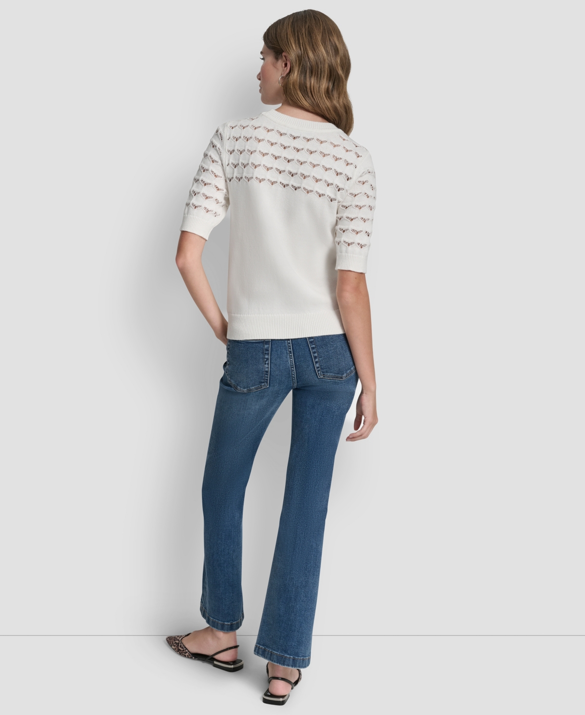 Dkny Women's Short-Sleeve Ribbed Hem Sweater