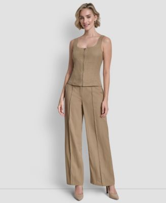 Women's Sleeveless Zipper Corset Top