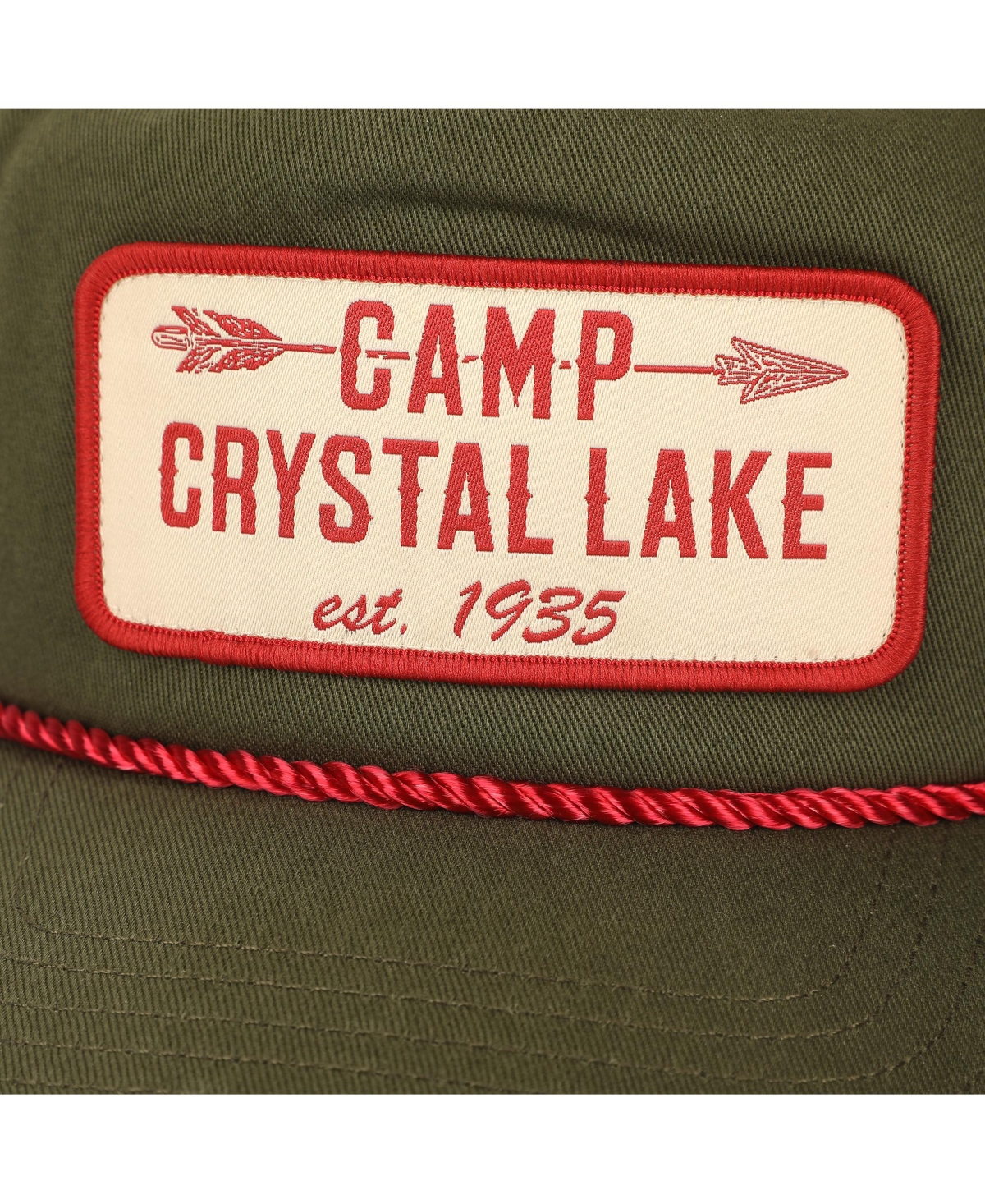 Friday the 13th Men's Camp Crystal Lake Badge Green Retro Grandpa Snapback Hat
