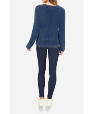 Women's Sequin Snowflake Fluffy Sweater