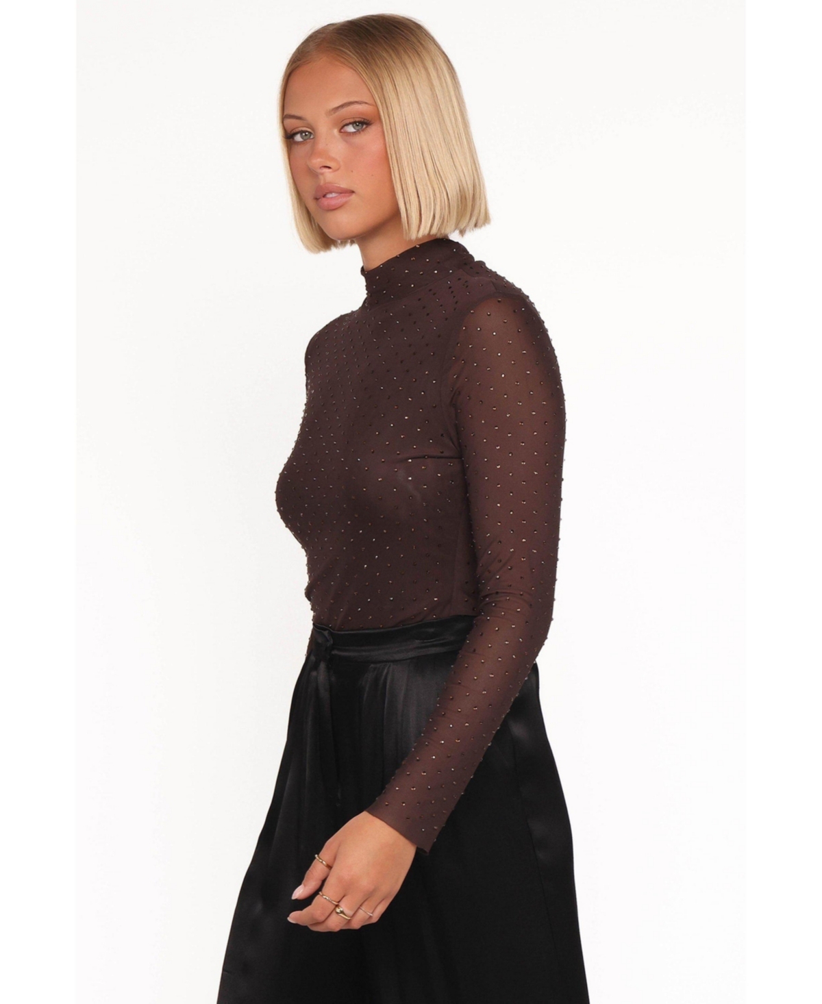 Petal and Pup Women's Alejandra Embellished Mesh Top