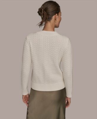 Women's Long-Sleeve Crewneck Cardigan Sweater