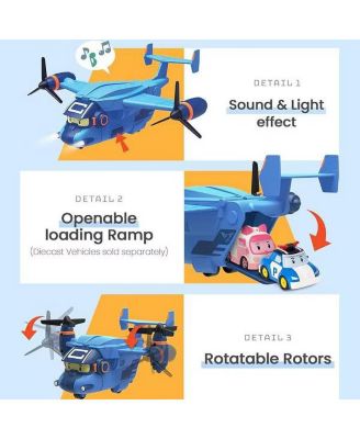 Carey Carrier Transport Plane Toy – Sound & Light Airplane with Storage for up to 2 Die-Cast Cars | Fun Gift for Kids Ages 3+