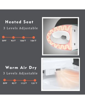 Unique Smart One-Piece Bathroom Fixture with Auto Seat, Foot Sensor, LED Display, Warm Water & Dryer