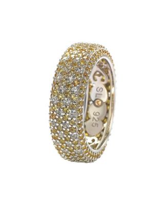 Suzy Levian Sterling Silver Sapphire & Created White Sapphire Pave Eternity Band Ring