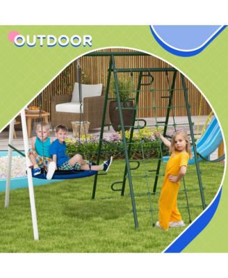 Metal Swing Set for Backyard Holds up to 528 lbs. for Ages 3-8