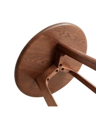 CASAINC Solid Oak Wood Round End Table, Natural Finish