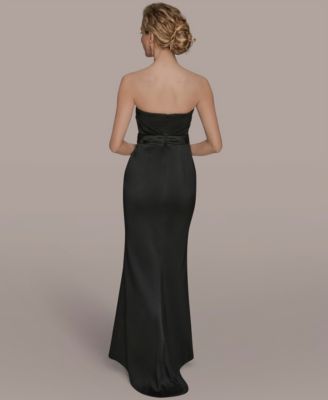 Women's Asymmetric Twist Strapless Gown
