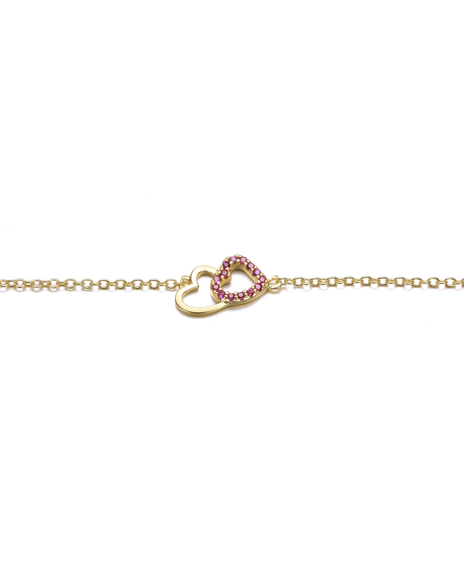 Kids 14K Gold Plated Cubic Zirconia Heart Entwined Bracelet
