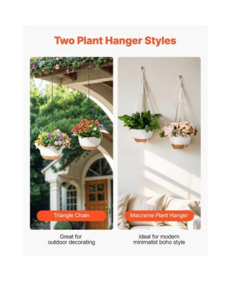 Set of 2 Hanging Self-Watering Flower Pots for Home or Garden