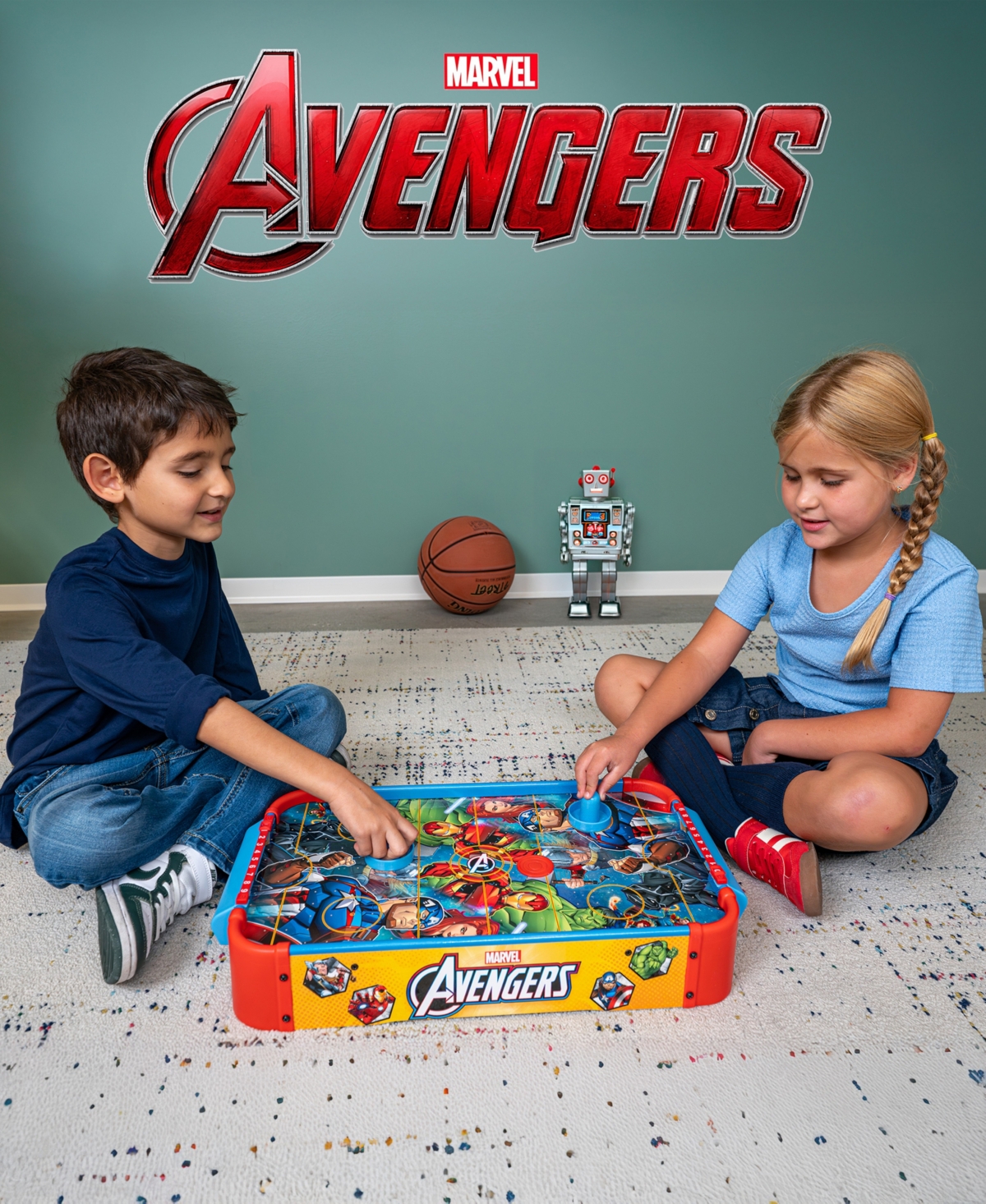 World Tech Toys Avengers Electronic Tabletop Air Hockey Wood