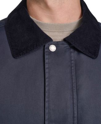 Men's Corduroy-Shirt-Collar Waxed Rain Jacket  