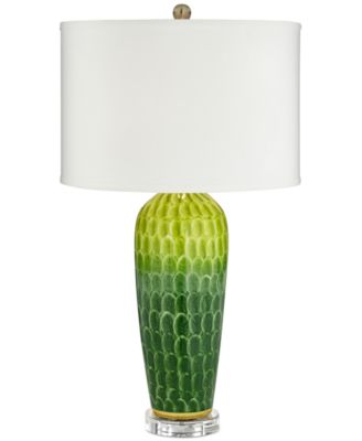 Kathy Ireland - Shades of Green Ceramic Waimanalo Forest Table Lamp