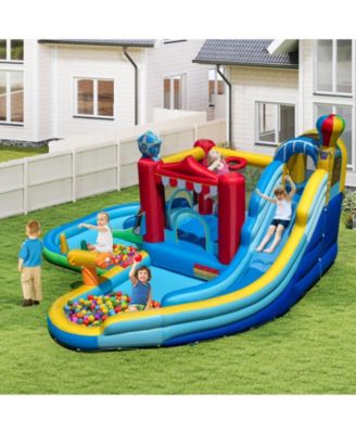 Inflatable Wet and Dry Water Park with Slide, Pool, and Bounce House Combo