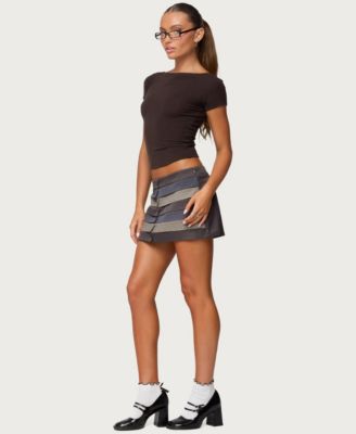 Women's Kezi Mixed Pattern Tailored Mini Skirt