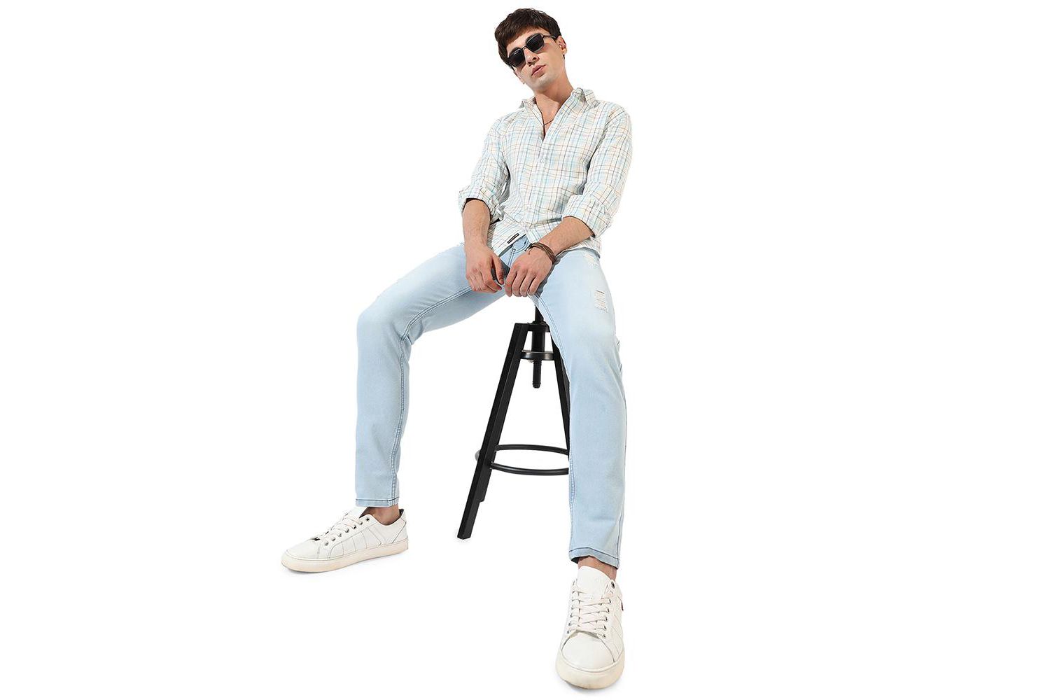 Men's Multicolour Checkered Regular Fit Casual Shirt