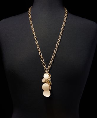 Shaky Disc Cluster Pendant Necklace, 28" + 3" extender, Macy's Exclusive