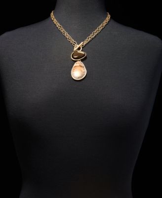 Mixed Stone Lariat Necklace, 18" + 3" extender