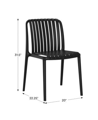 Outdoor Stackable Polypropylene Plastic Dining Side Chairs Set of 2