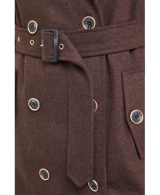 Women's Wool Mix Belted Trench Coat
