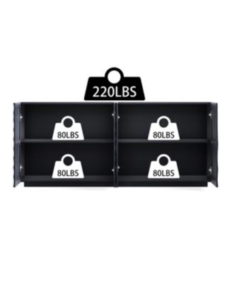 Buffet Cabinet with Storage, 4 Doors Modern Accent Sideboard, 59" Wide (Black)