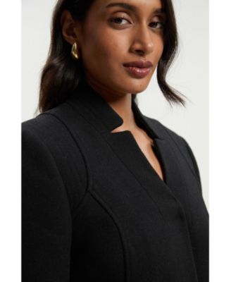 Women's Wool Notch Neck Belted Maxi Coat