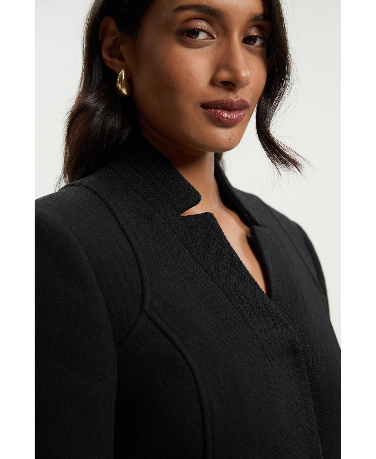 Karen Millen Women's Wool Notch Neck Belted Maxi Coat