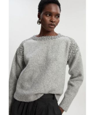 Women's Embellished Trim Cosy Knit Jumper