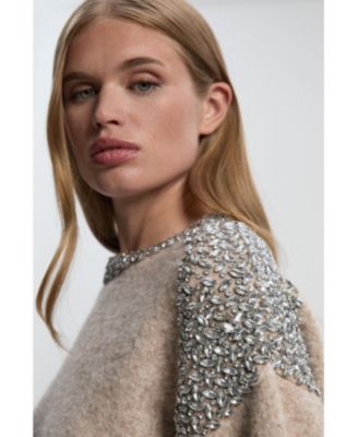 Women's Embellished Trim Cosy Knit Jumper