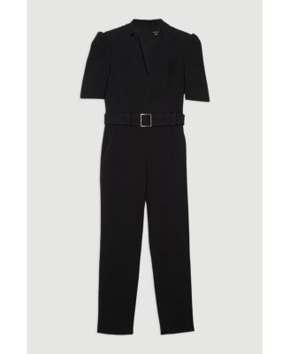 Women's Crepe Belted Jumpsuit