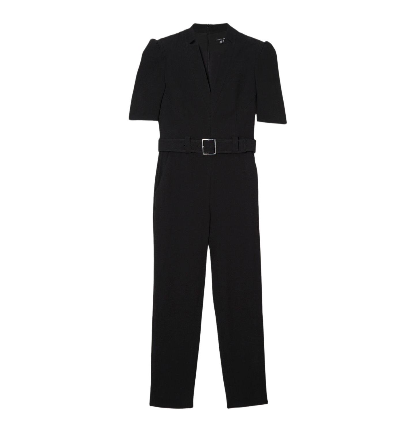 Женский комбинезон Karen Millen Crepe Belted Jumpsuit, цвет: Чёрный — фото 2