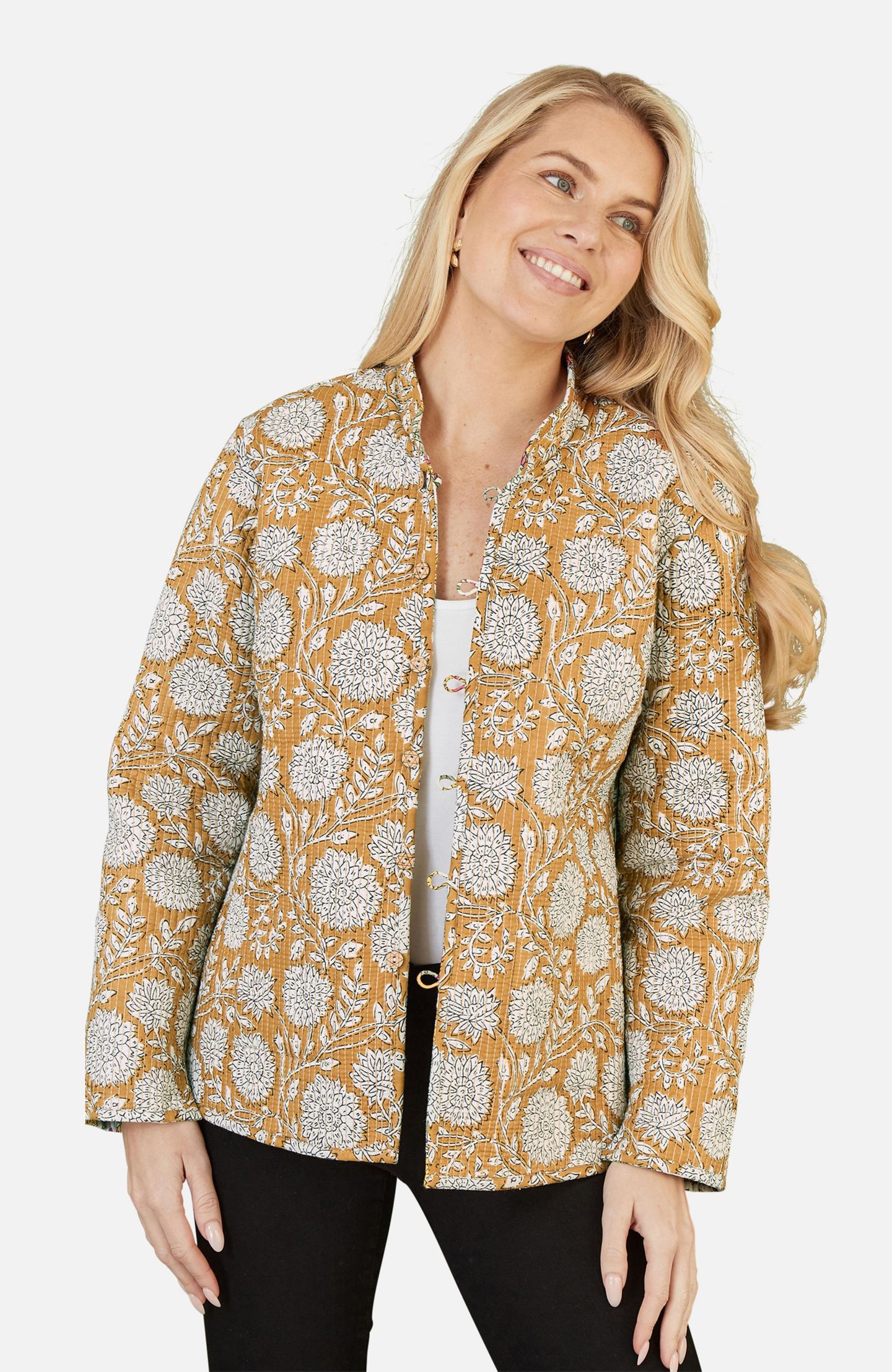 Женская куртка Yumi Sunflower Reversible Quilted, цвет: Жёлтый — фото 4