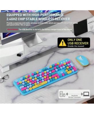 2.4GHz Wireless Keyboard And Mouse Set - Full - Size Keyboard With Switch Button, Compatible With Laptop, PC, Notebook, TV