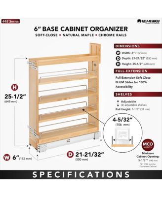 6'' Pullout Kitchen Cabinet Organizer Soft-close, 448-BCSC-5C