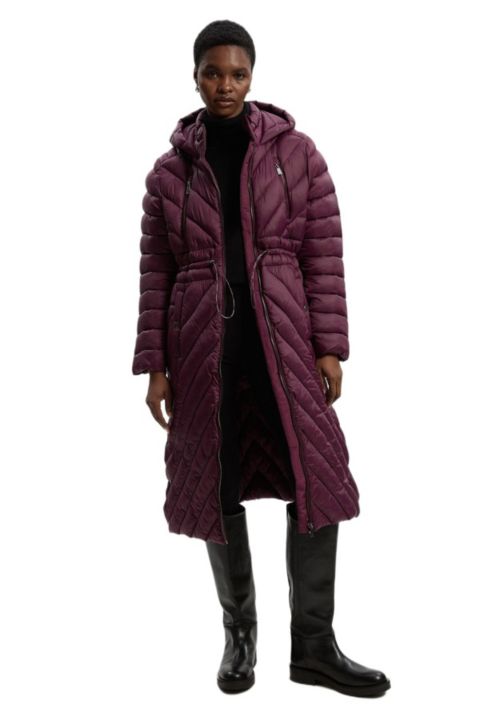 Женское пальто Karen Millen Lightweight Knee Length Packable, цвет: Ягодный