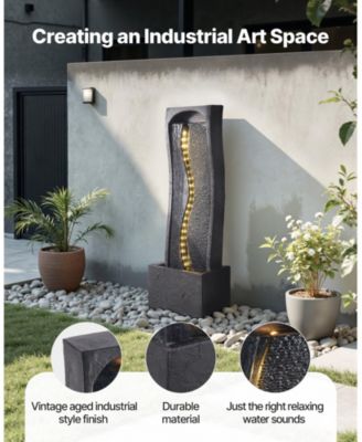 Outdoor 1-Tier Rock Base Water Fountain for Garden or Patio
