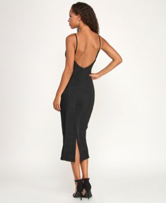 Juniors' Corset Bodycon Sweetheart Neck Midi Dress