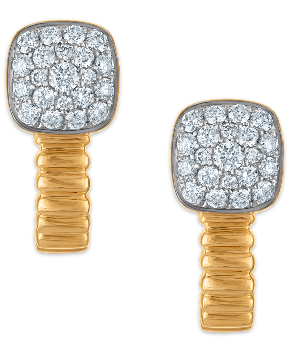 Macy's White Diamond Drop Earrings (0.50 ct. t.w.) in 14k Yellow Gold