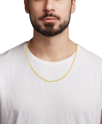 Beveled Curb Link Necklace in 18k Yellow Gold