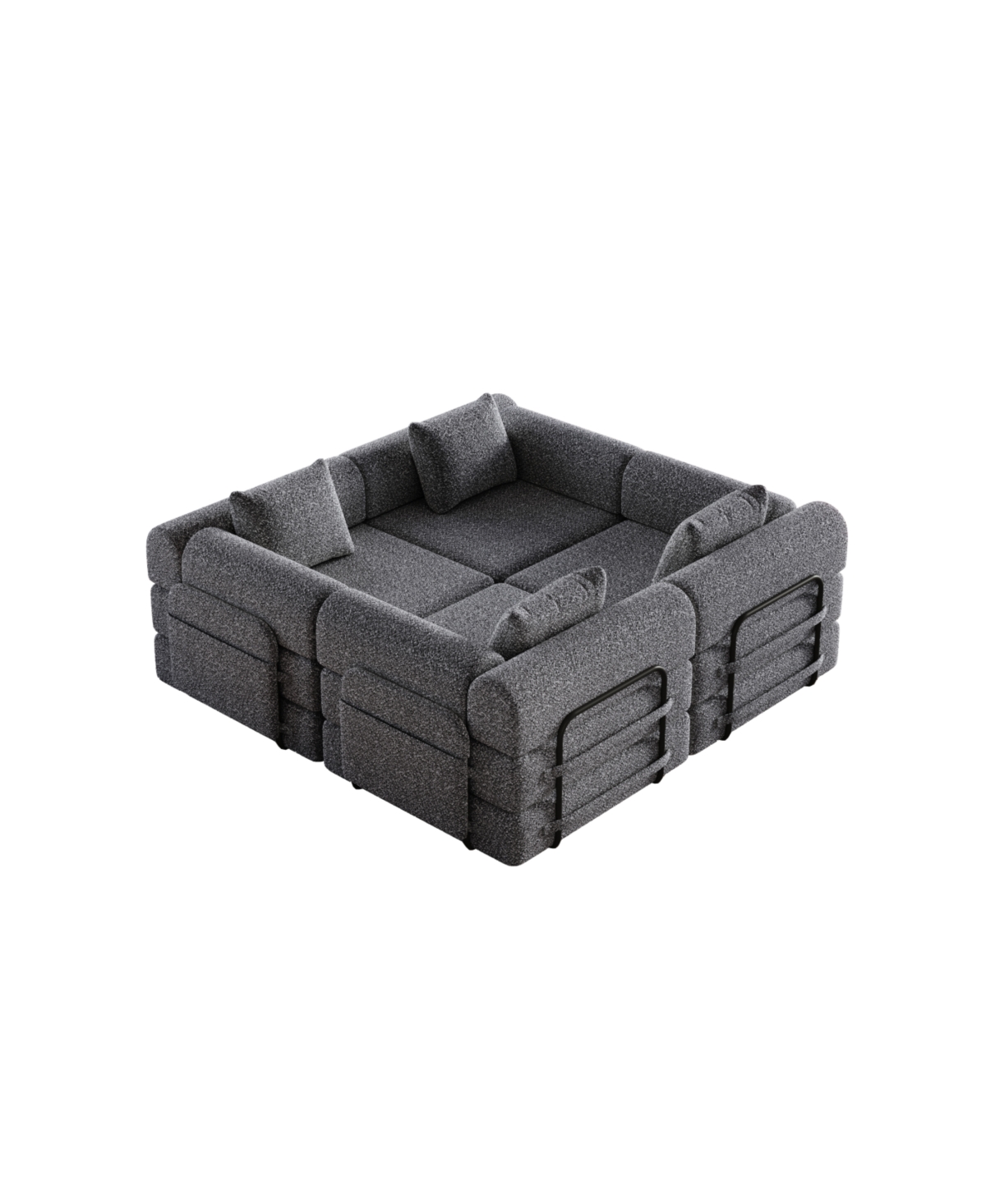 Streamdale Furniture Streamdale 4-seater chenille convertible sofa bed with side storage