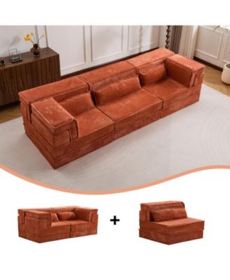  Sofa, Convertible Floor Sofa Bed, Modular Sectional, 3 Seater