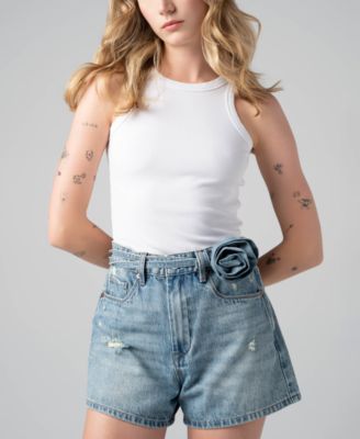 Women's Zipper Fly Denim Shorts