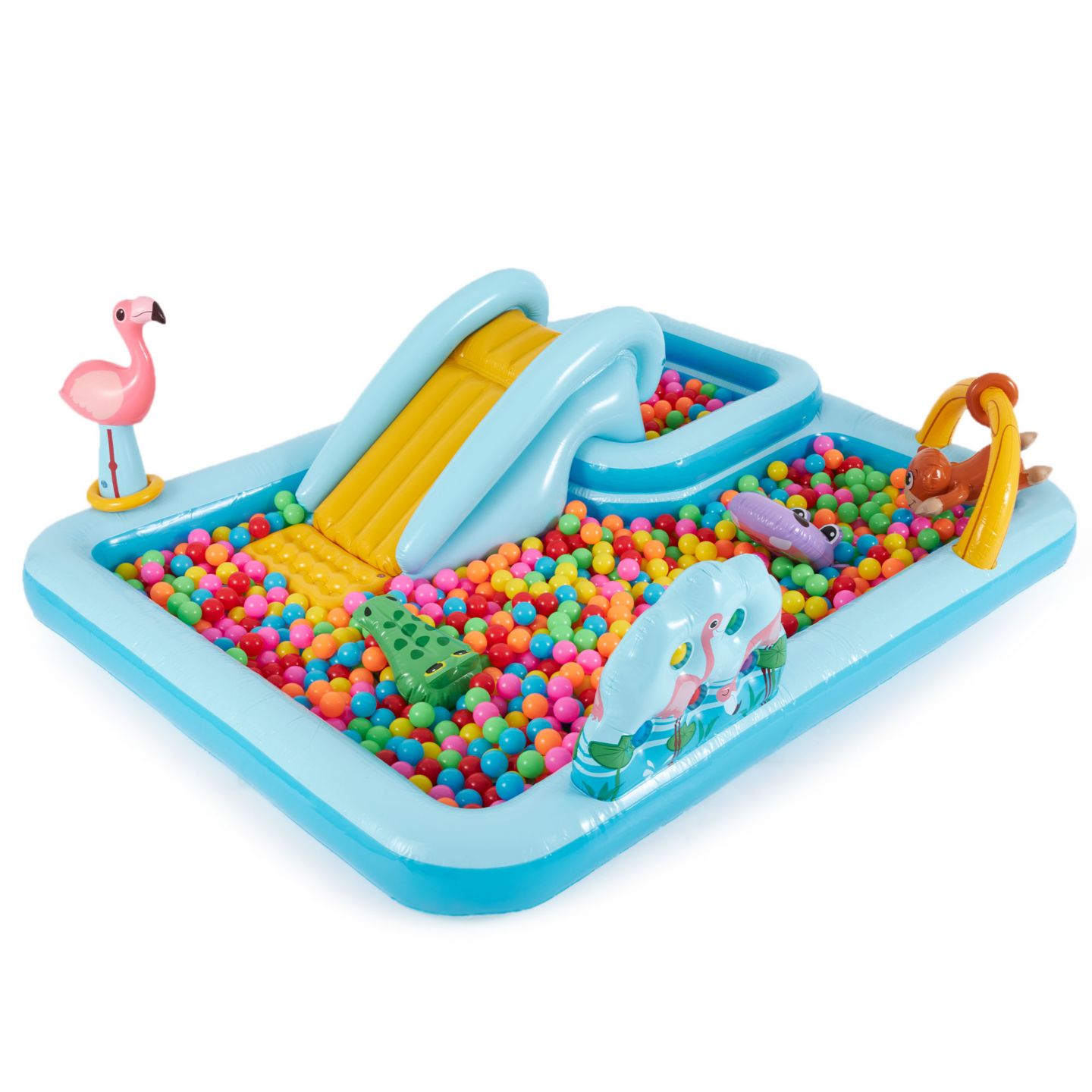 Детские игрушки Intex Jungle Adventure Inflatable Play Center with Water Slide and 100-Pack Plastic Balls, Ages 2+ — фото 4