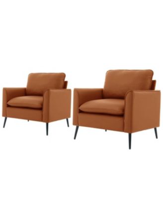 Streamdale Cat paw leather upholstered sofa 2PC, Nordic retro single casual sofa chair