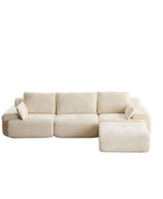 Streamdale Modern Memory Foam Compressed Sofa, Large Sectional Couch, Pet-Friendly, Beige