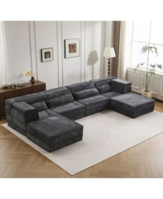 Streamdale Compression Sofa, Convertible Floor Sofa Bed, Modular Sectional, 4 Seater